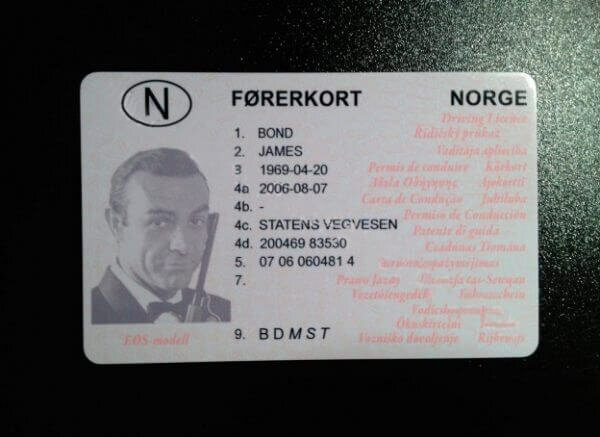 Norway Fake Drivers Licence (Førerkort)